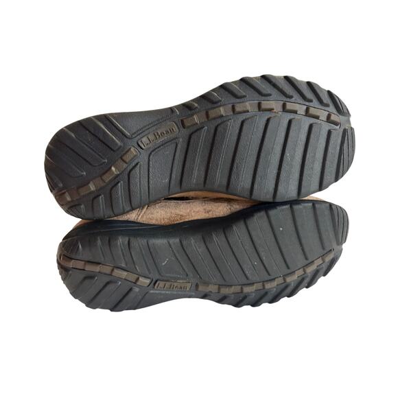 LL Bean Winter Boots Zip Brown Quilted Sherpa Cuff Primaloft Womens 9 - Picture 12 of 13